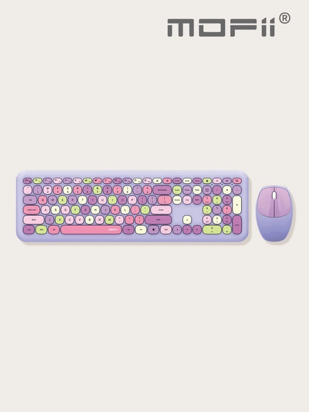 Mofii 666 Wireless Keyboard Mouse Set, Ultra-Thin Round Cute Design, Suitable For Home And Office, Compatible With Most Devices Except IPhone, Apple Laptop, And IPad