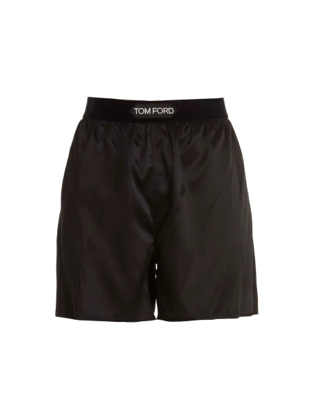 Silk Shorts Bermuda, Short Black