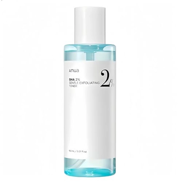 BHA 2% Gentle Exfoliating Toner, Mild Face Scrub, Salicylic Acid for Pores and Sebum, Tea Tree Extract, Hyaluronic Acid, Ceramides