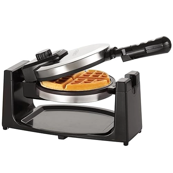 bella Classic Rotating Belgian Waffle Maker with Nonstick Plates, Removable Drip Tray, Adjustable Browning Control and Cool Touch Handles, Stainless Steel