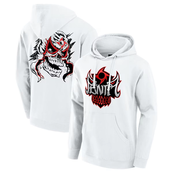 Men's White Penta Mask Pullover Hoodie