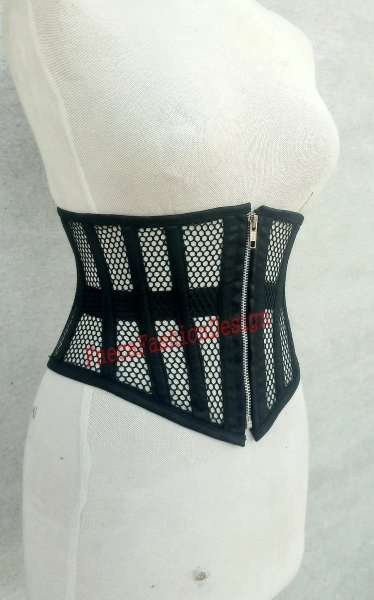 Heavy Duty Corset, Steel Boned  Front Zip Corset , Underbust Shaper Weight Loss Corset , Mesh Corset