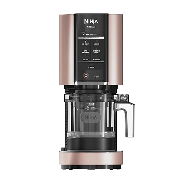 Ninja CREAMi Ice Cream Maker, for Gelato, Mix-ins, Milkshakes, Sorbet, Smoothie Bowls & More, 7 One-Touch Programs, with (2) Pint Containers & Lids, NC301CRG, Rose Gold (Canadian Version)