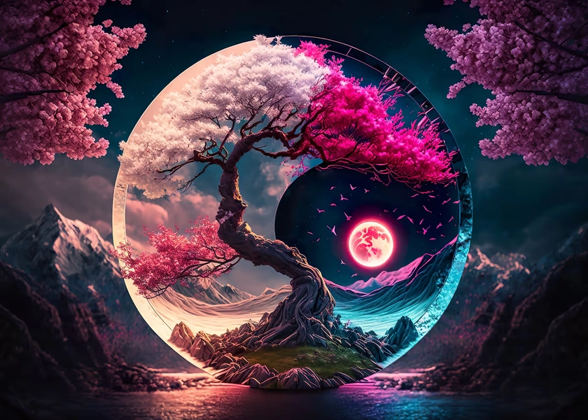 'Night and Morning' Poster, picture, metal print, paint by PrintYourDigitals | Displate