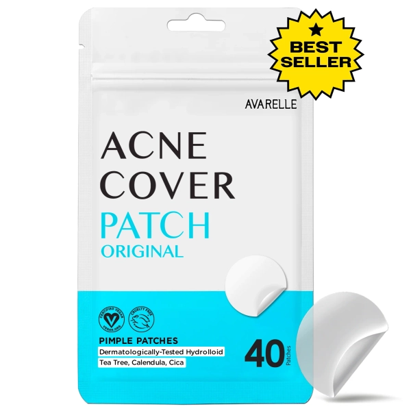 Acne Cover Patch Original 40CT (Size: Medium 10 - 14mm) for Pimple | Vegan, Cruelty Free, Carbon Free