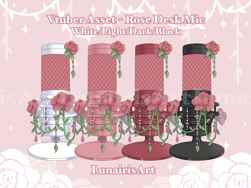 Vtuber Asset ⋄ Red Rose Microphone ⋄ Voice Reactive ⋄ Live2d Item