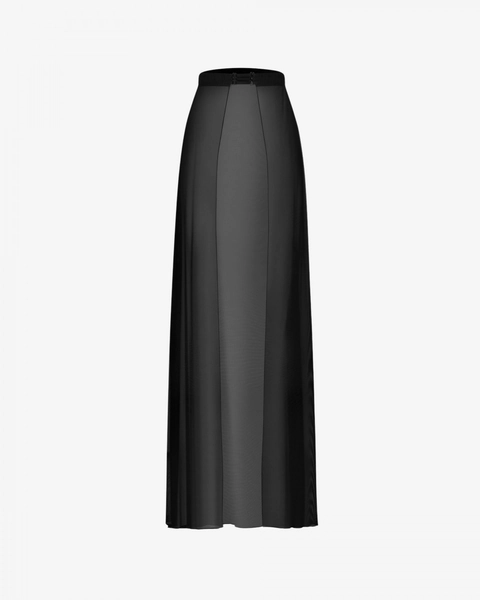 Black Mesh Half-Open Skirt