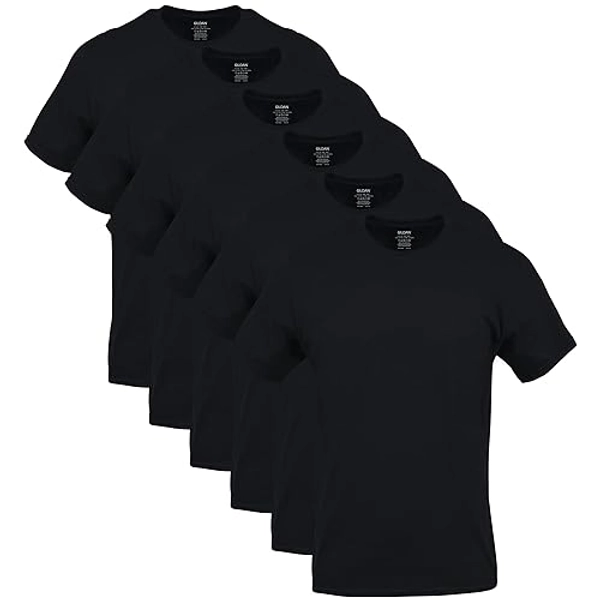 Gildan Men's Crew T-Shirts, Multipack, Style G1100 - 6 - Black (6-pack) - Large