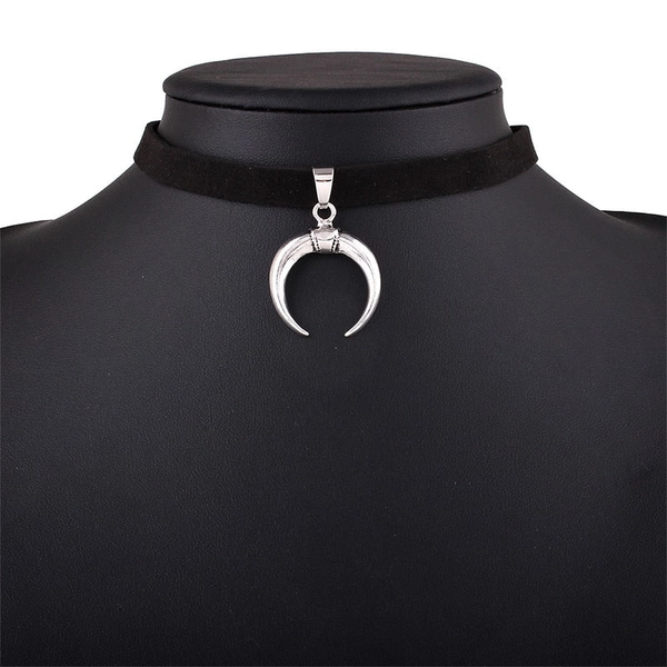 'Moondance' Black Goth Velvet Choker