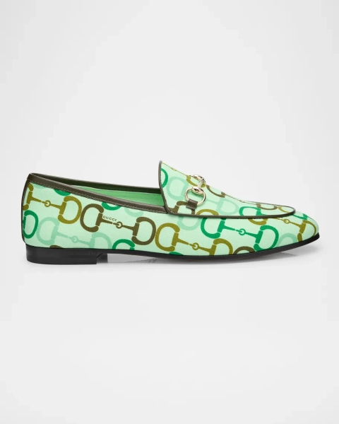 Jordaan Printed Cotton Horsebit Loafers