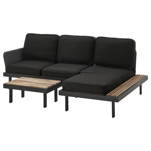 REVSKÄR 3-seat conversation set - outdoor anthracite/Järpön/Duvholmen anthracite