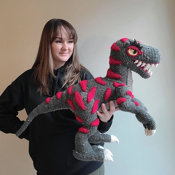 Spiky Striped Dinosaur - Crochet Pattern
