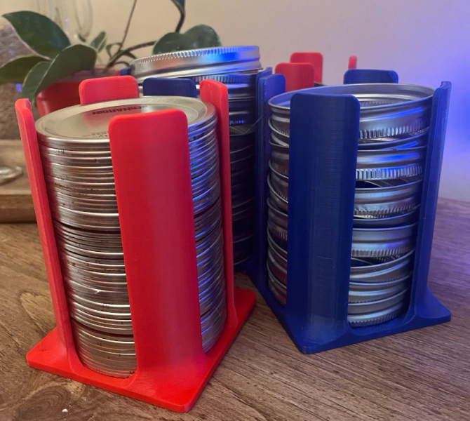 Kitchen Canning Organization Tray Wide Mouth Canning Jar Lid Stackers Set of 2