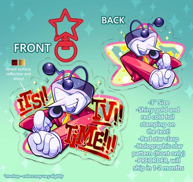 Deltarune Mr. (Ant) Tenna Cold-stamped Keychain PREORDER - "IT'S Tv TIME!"