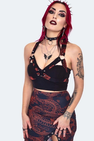 Snake Skeleton Crop Top