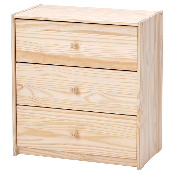 RAST 3-drawer chest - pine 24 3/8x26 3/4 "