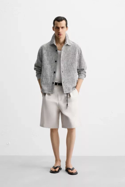 TEXTURED REGULAR FIT OVERSHIRT