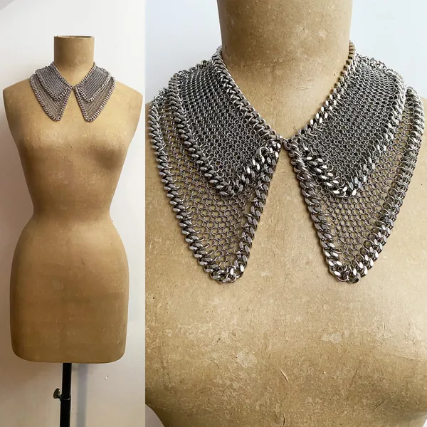 Falconiere Dagger Collar - Silver Chainmail Necklace
