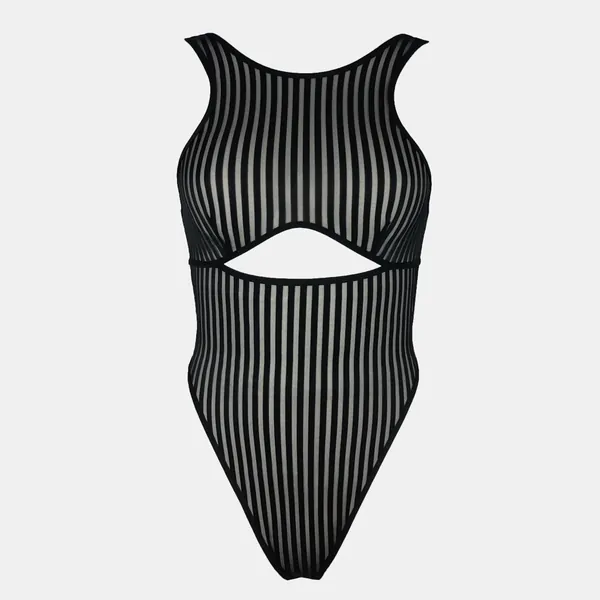 Vertigo Cutout Bodysuit Black - XS / Black