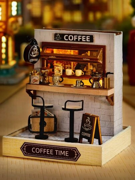 1 set Kit de tienda en miniatura DIY para decoración de habitación, regalos de Navidad, bloques de colores