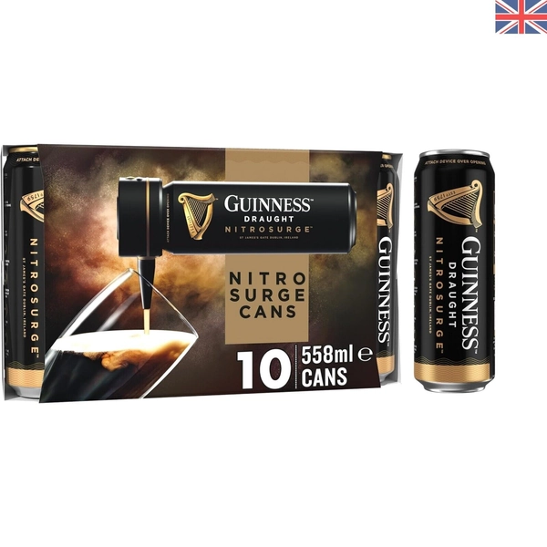 NitroSurge Stout Beer - 10 Cans (558ml each) for Smooth Craft Experience