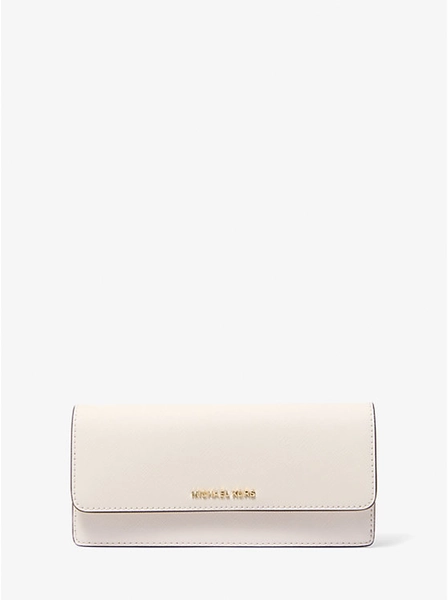 Jet Set Large Saffiano Leather Snap-Front Wallet