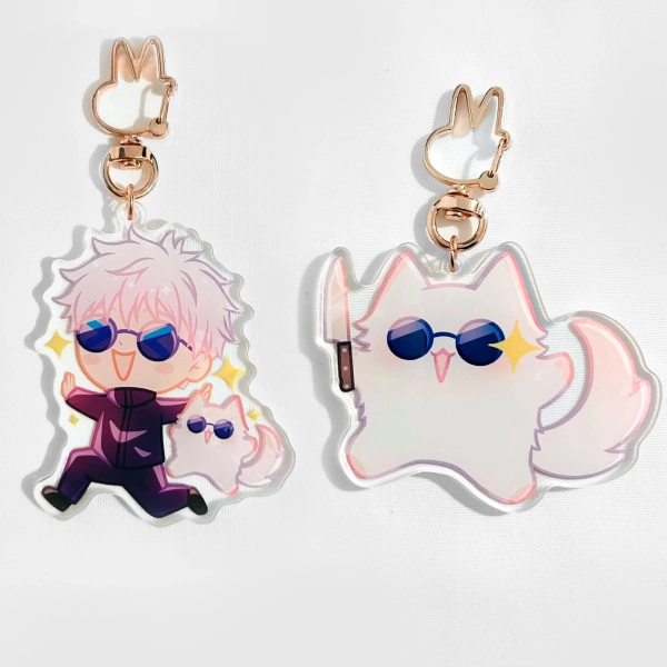 Gojo Satoru Cat 2.5" Acrylic Keychain | JJK | Jujutsu Kaisen | Anime