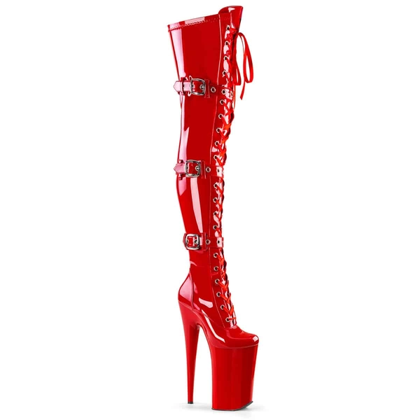 Beyond 3028 Triple Buckle Red | Pleaser