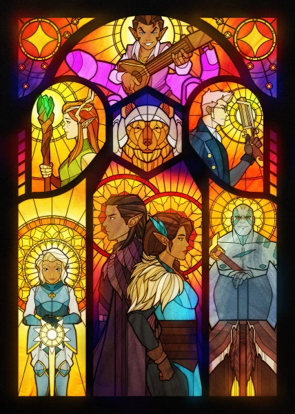 'Vox Machina Stained Glass' Poster, picture, metal print, paint by The Legend of Vox Machina | Displate