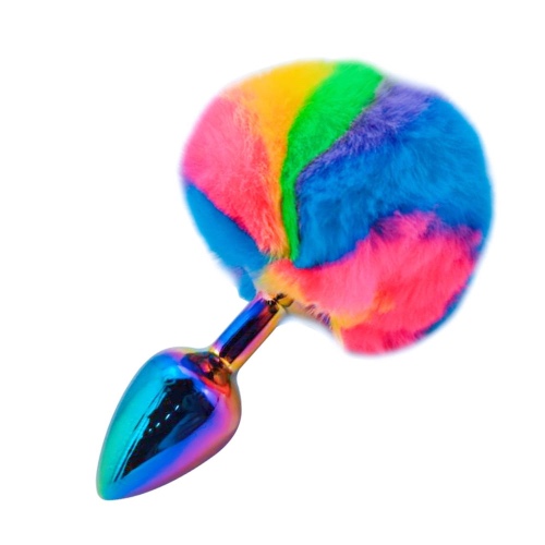 Rainbow Gunmetal Tail Plug - Rainbow