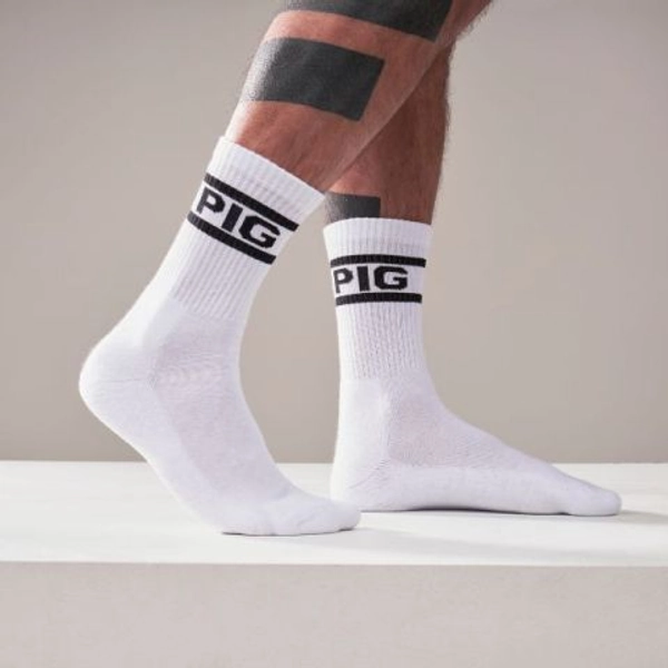 Mister B Crew Socks Pig 2-Pack White