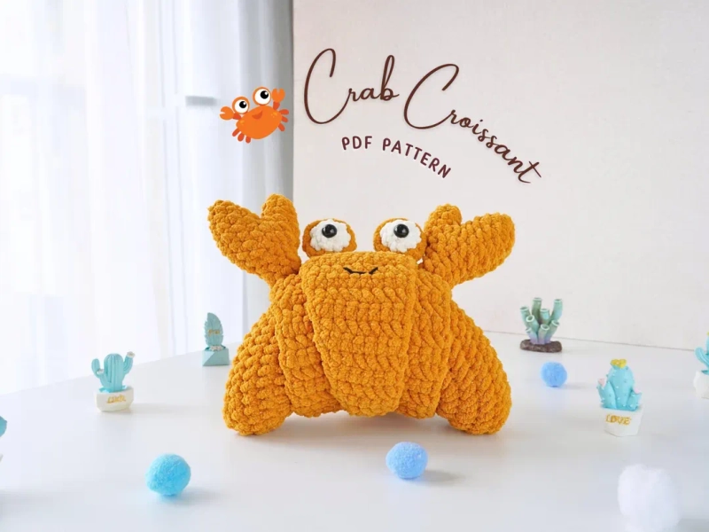 Crab Croissant Crochet Pattern, Crab Crochet Pattern, Crab Amigurumi, Amigurumi Crochet Patterns - Etsy Lithuania