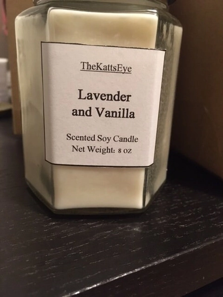 Lavender and Vanilla Scented Soy Candle
