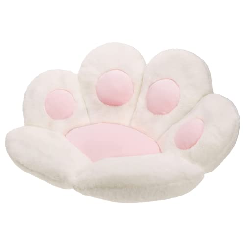 LEHU 27x23 inch Cat Paw Cushion White Chair Cushion Cute Floor Pillow for Dining Room Bedroom Comfort Gaming Chair Cushion for Children's Birthday Gift - White - 1 Count (Pack of 1)