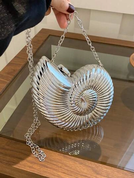 Conch Niche Design, Creative Acrylic Chain Bag, Women's Bag, Personalized Casual , Shoulder Bag, Snail Shape, Fashionable And Versatile Crossbody Bag, Suitable For Parties, Parties, Street Photography