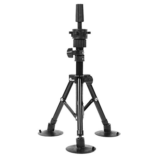 Adjustable Wig Stand Tripod, Heavy Duty Mannequin Tripod Wig Head Stand Hairdressing False Head Mold Stand Bracket, Black
