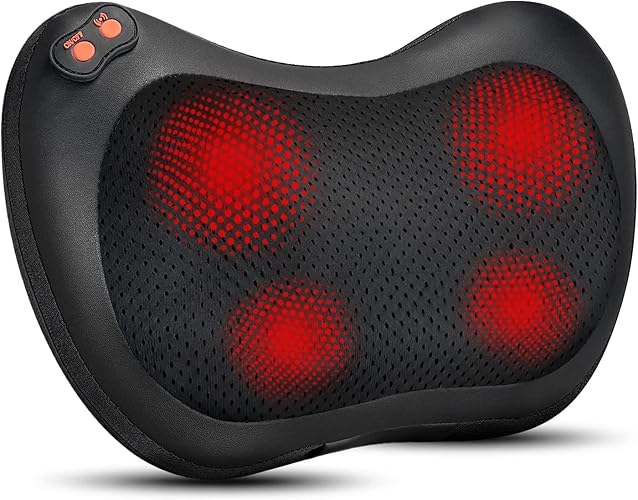 Shiatsu Back and Neck Massager with Heat, Electric Deep Tissue Massage Pillow for Neck, Back, Shoulder, Leg, Foot, Whole Body