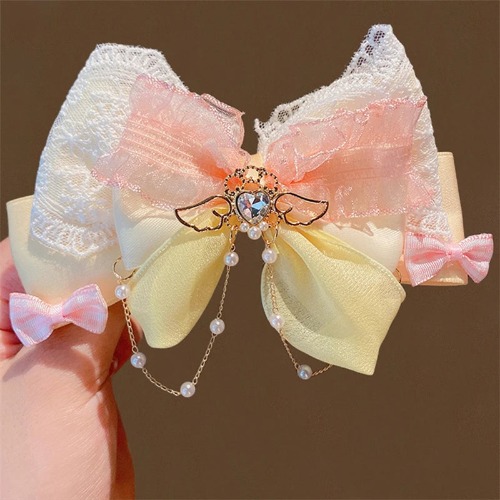 Pastel Decora Hair Bows - Yellow