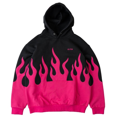 OVERSIZED PREMIUM HEATER HOODIE - BLACK / PINK | S