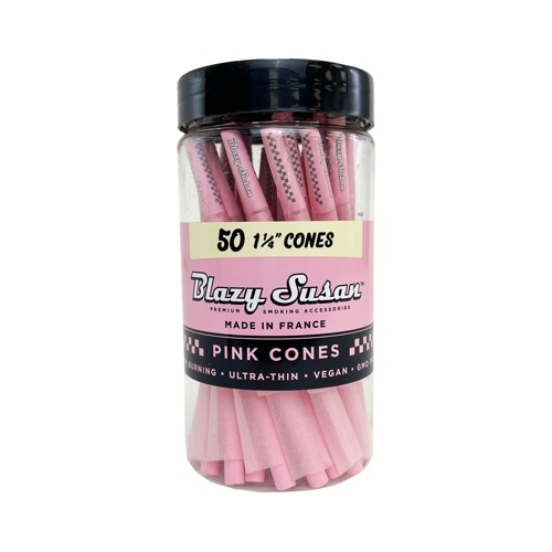 Pink Pre Rolled Cones | 1-1/4" | 50 Count | Blazy Susan