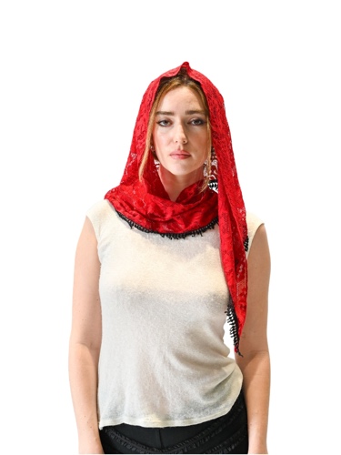 The Lace Headscarf | Red / One Size