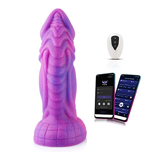 Wildolo Silicone Vibrator, APP/Remote/Key 3 in 1 Control Vibrator with 10 Vibration Mode, Adult Sex Toy for Couples - M