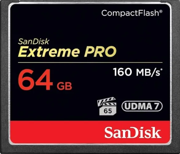 SanDisk Extreme PRO Compact Flash Memory Card UDMA 7 Speed Up to 160MB/s - 64GB