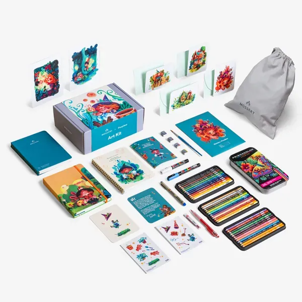 Poopikat Mixed Media Art Kit | Full Art Kit (with Art Tools)