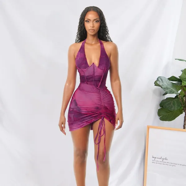 Amorino Halter Mini Corset Dress