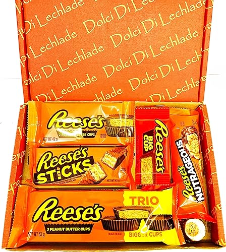 Reeses American Chocolate Gift Box | Reese's Peanut Butter Set by Dolci Di Lechlade | Reese Pieces Cups American Sweets Mothers Day Easter Egg Present Birthday