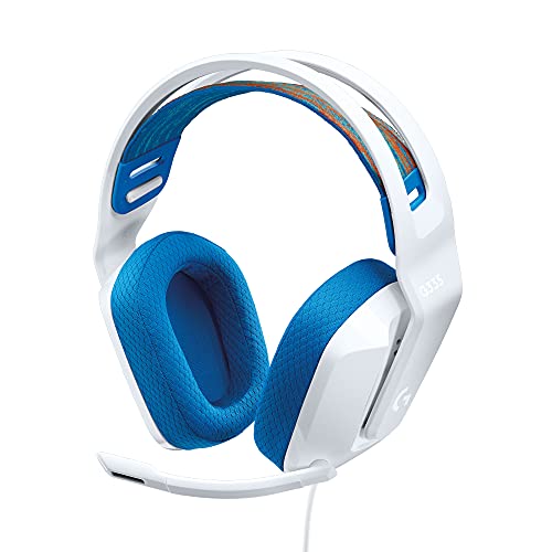 Logitech G335 Wired Gaming Headset, with Flip to Mute Microphone, 3.5mm Audio Jack, Memory Foam Earpads, Lightweight, Compatible with PC, PlayStation, Xbox, Nintendo Switch - White - White - Wired - Headset