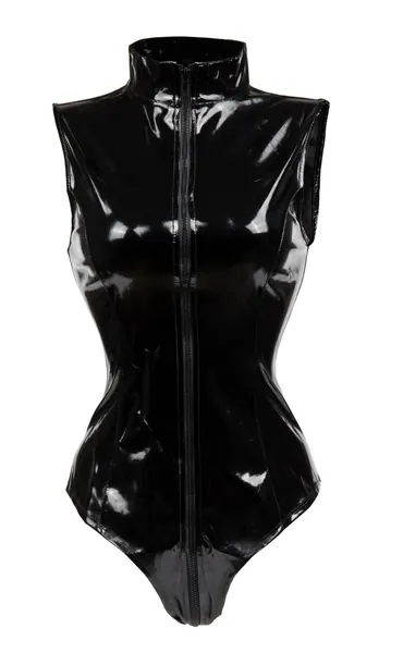 BSLINGERIE Sexy Wet Look PVC Zip Up Clubwear Bodysuit Teddy