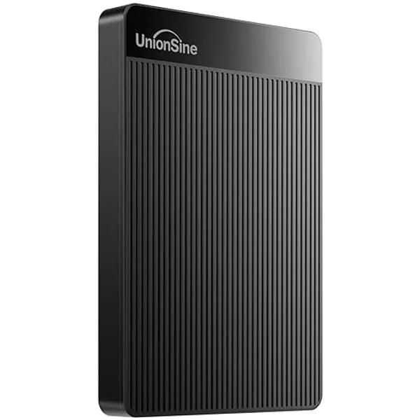 UnionSine 1TB Ultra Slim Portable External Hard Drive HDD-USB 3.0 for PC, Mac, Laptop, PS4, Xbox one, Xbox 360-HD2510(Black) - 1TB - Black