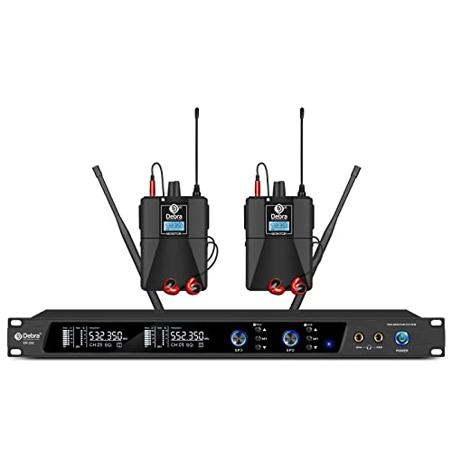 D Debra Audio PRO ER-202 UHF Dual Channel Wireless In-Ear-Monitor-System mit Sender und Empfänger für Bühne, Tonstudio, Musiker, Monitoring (2 Bodypack with Transmitter) - 2 Bodypack with Transmitter